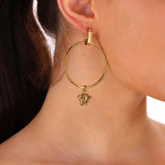 Versace Tribute Medusa Charm Hoop Earrings