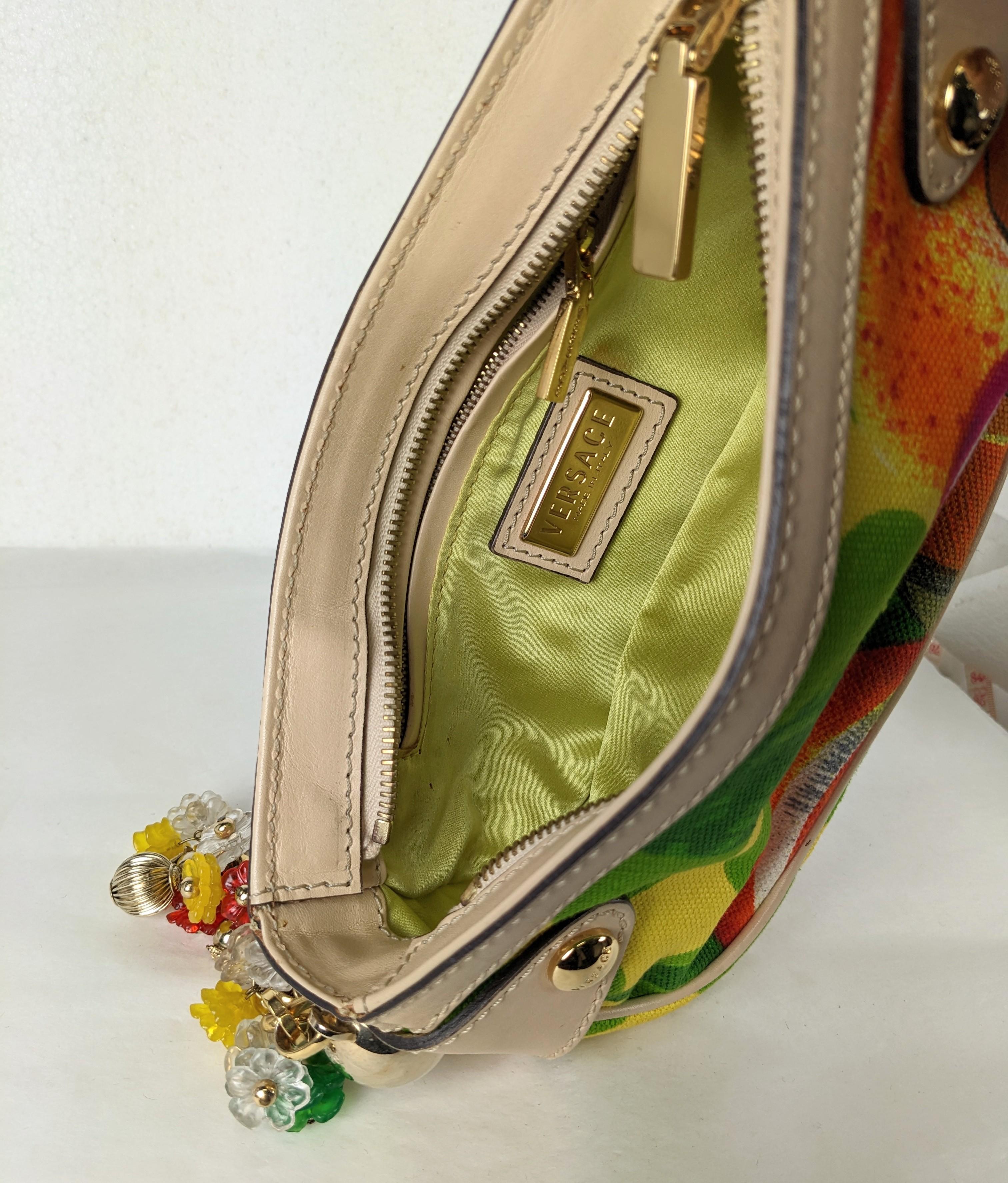 Versace Tropical Miami Print Charm Bag For Sale 3