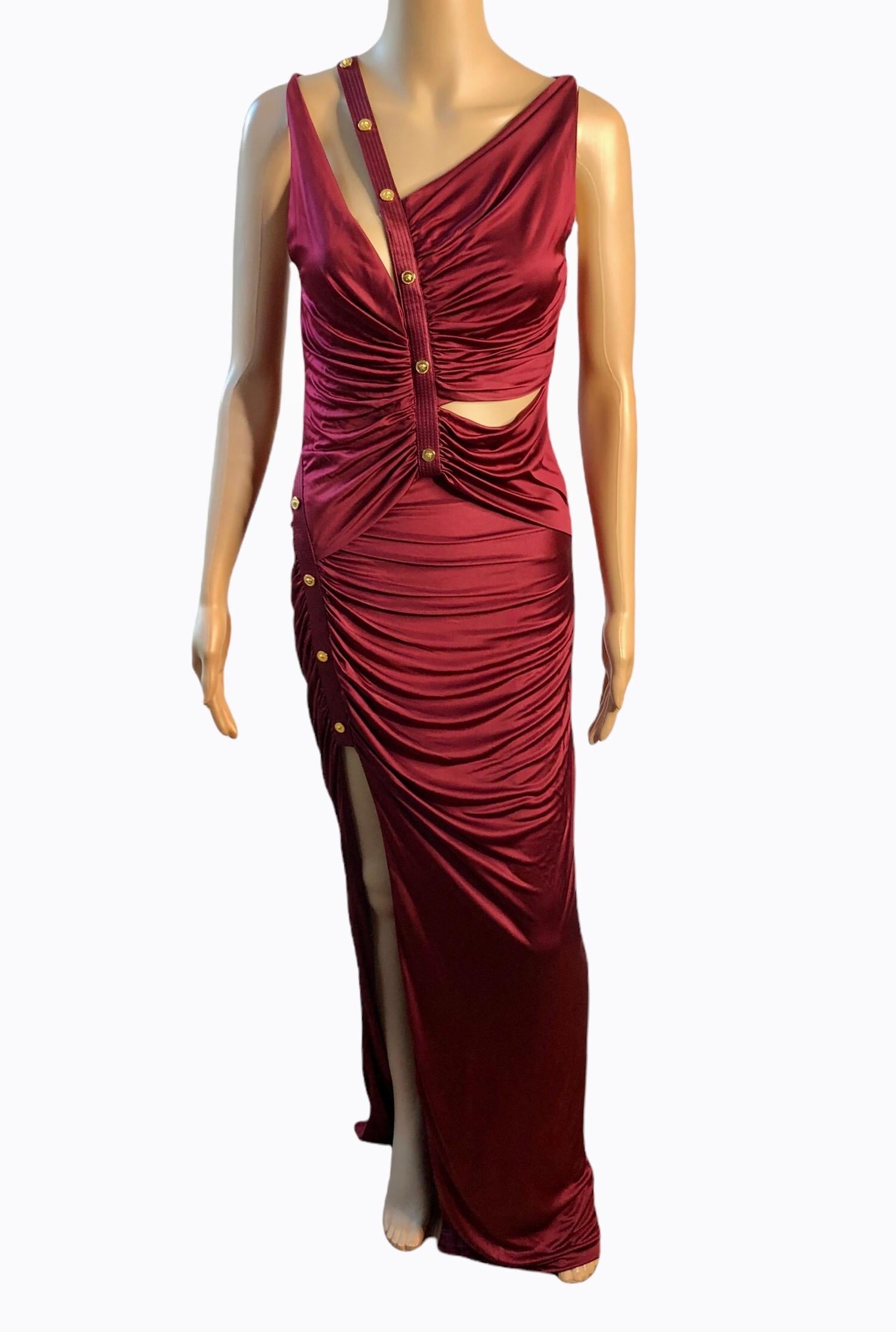 Versace Embellished Cutout Maxi Evening Dress Gown IT 38