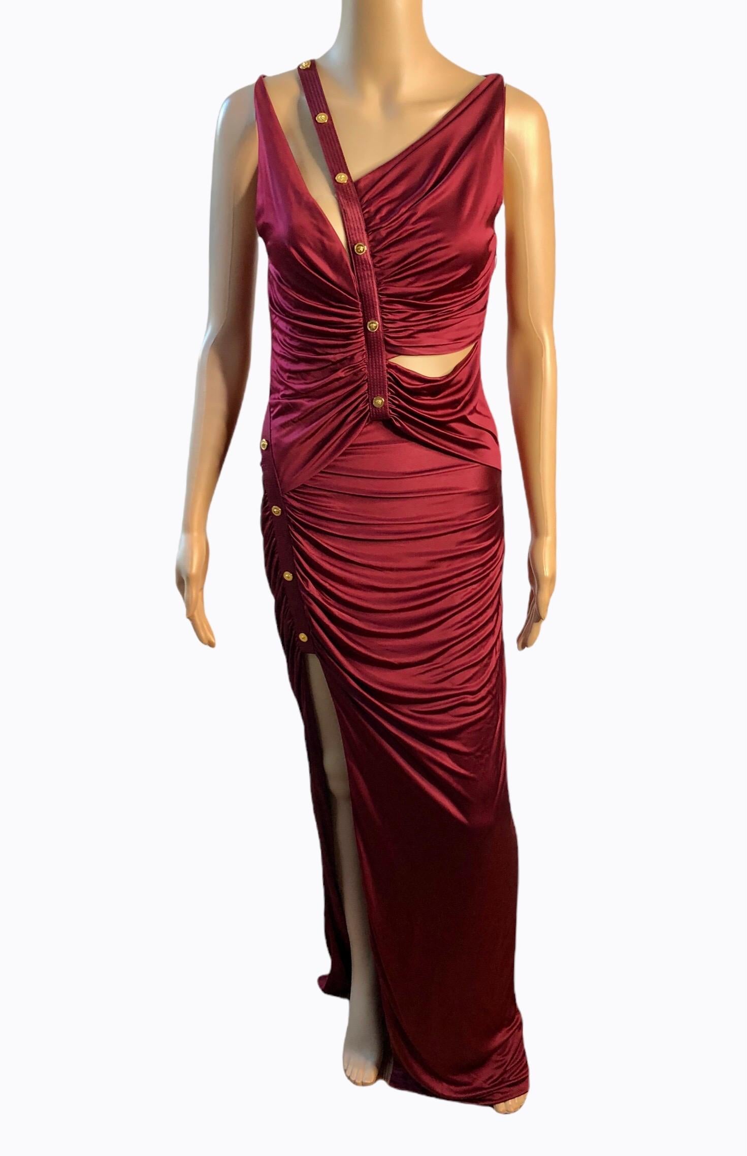 Versace Pre Fall 2019 Unworn Runway Embellished Cutout Maxi Evening Dress Gown In New Condition For Sale In Naples, FL