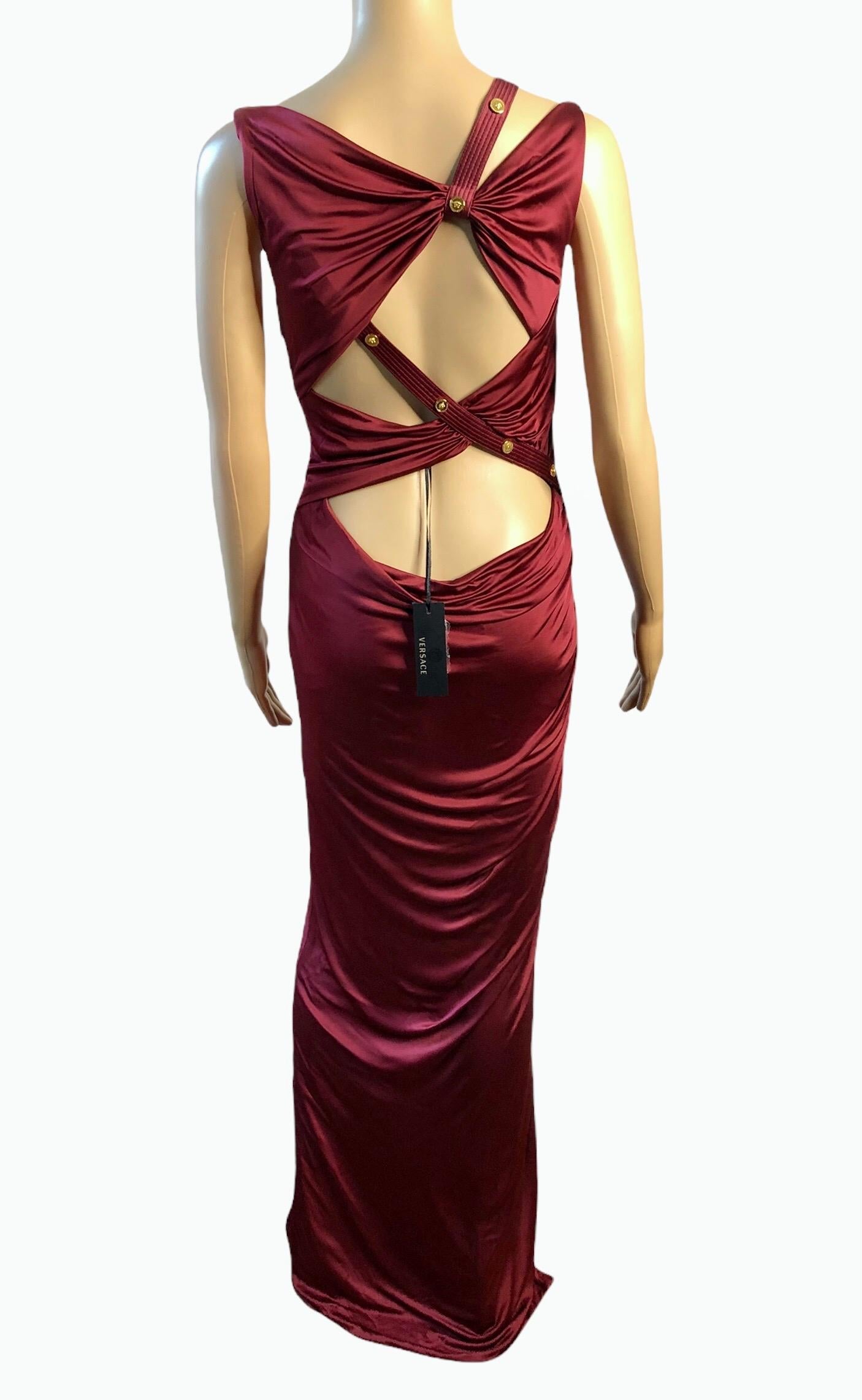 Women's Versace Pre Fall 2019 Unworn Runway Embellished Cutout Maxi Evening Dress Gown For Sale