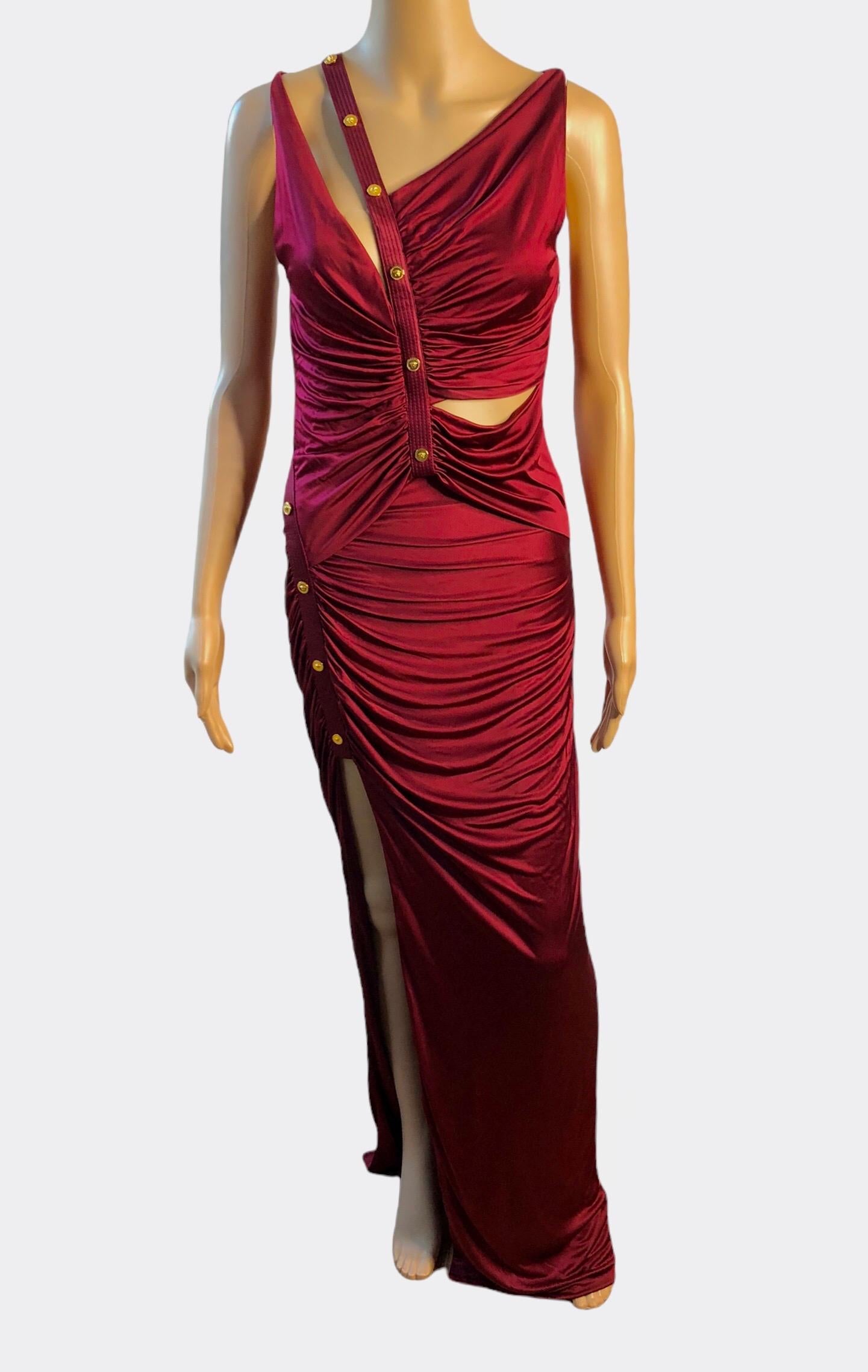 Versace Pre Fall 2019 Unworn Runway Embellished Cutout Maxi Evening Dress Gown For Sale 1
