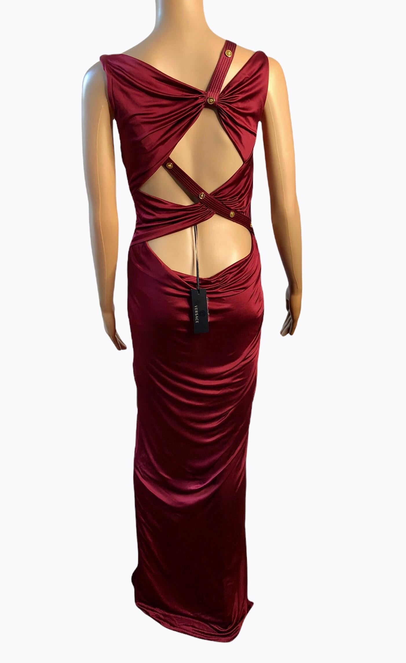Versace Pre Fall 2019 Unworn Runway Embellished Cutout Maxi Evening Dress Gown For Sale 2