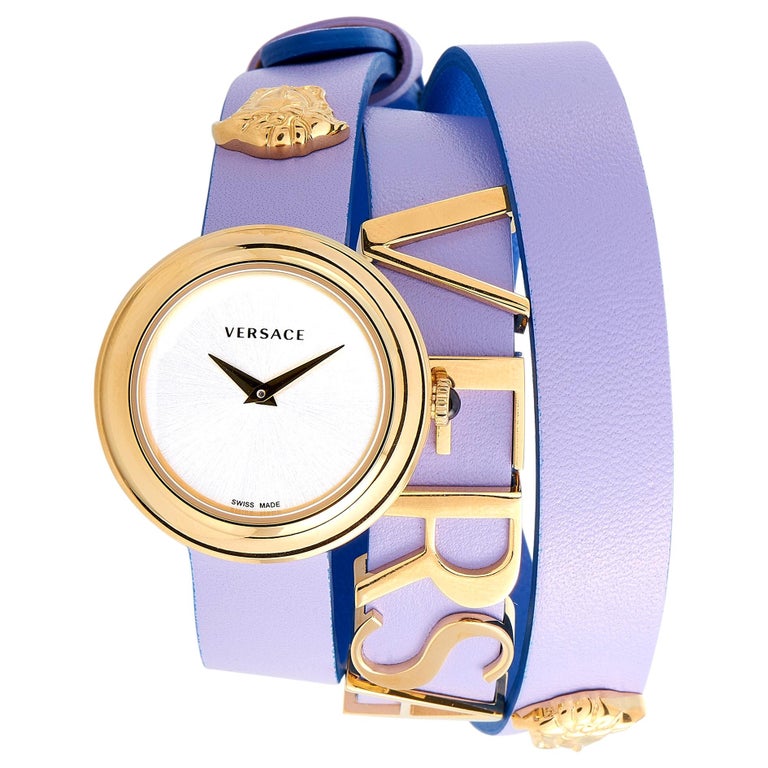 Versace VFlare Purple Leather Watch VEBN00318 at 1stDibs versace v
