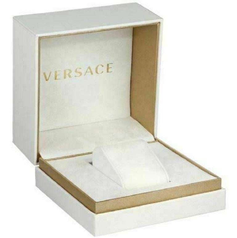 Versace V-Signature VLA03 0014 Gold Plated Burgundy Watch In New Condition In New York, NY