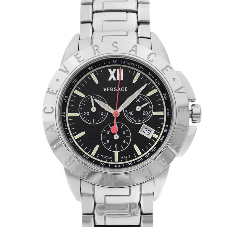 Versace V-Sport Stainless Steel Black Dial Quartz Men's Watch 12C99D009S099  at 1stDibs | versace v sport watch