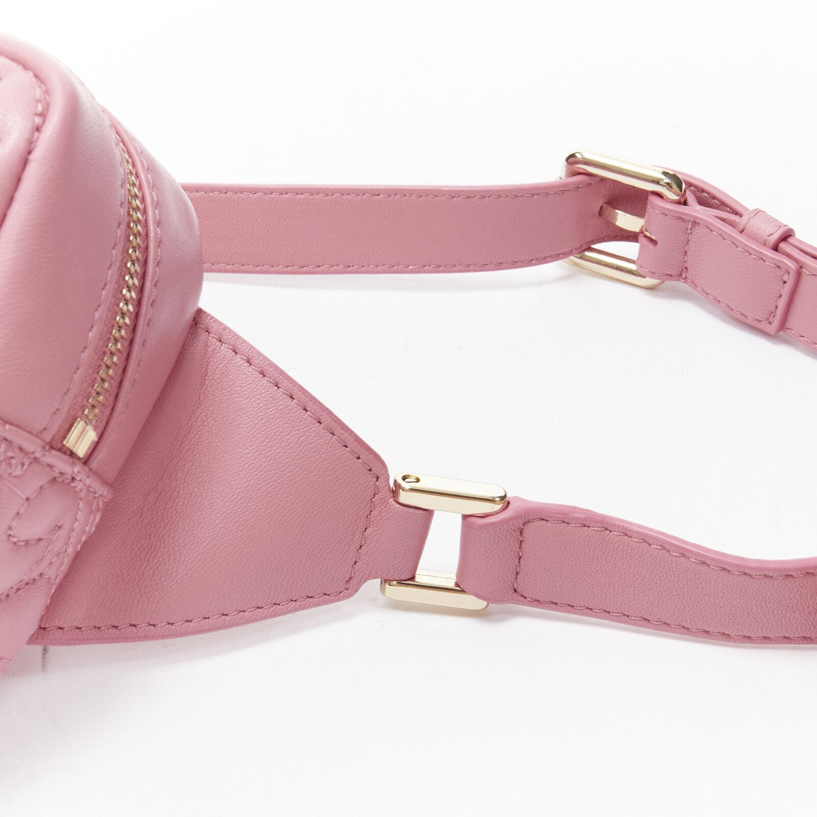 VERSACE Vanitas Barocco pink quilted leather gold Medusa crossbody waist bag 4