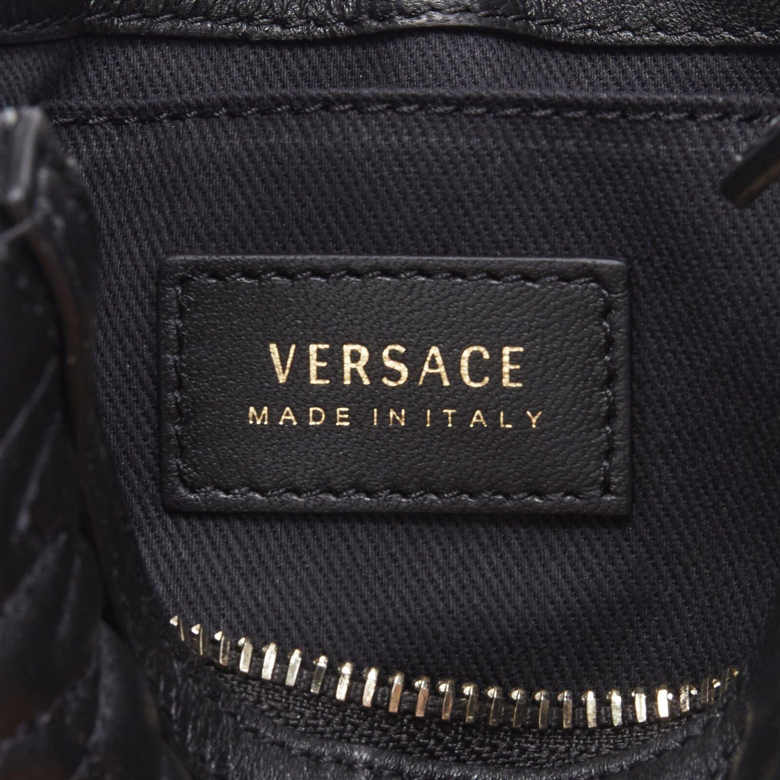 VERSACE Vanitas quilted black baroque gold Medusa metal chain crossbody bag For Sale 7