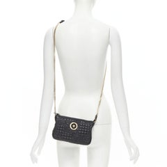 VERSACE Vanitas quilted black baroque gold Medusa metal chain crossbody bag