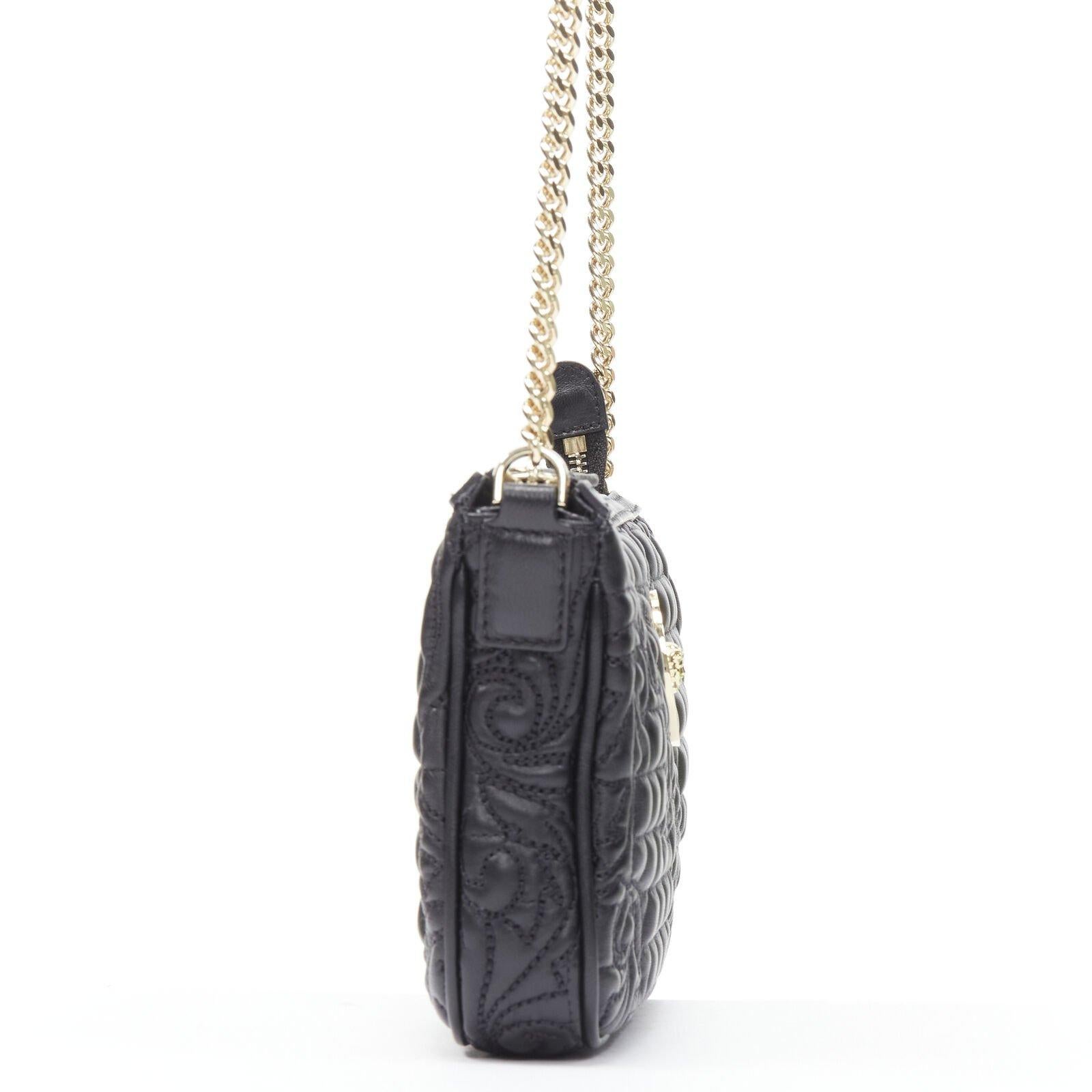 VERSACE Vanitas quilted black baroque gold Medusa metal chain crossbody bag In Excellent Condition For Sale In Hong Kong, NT