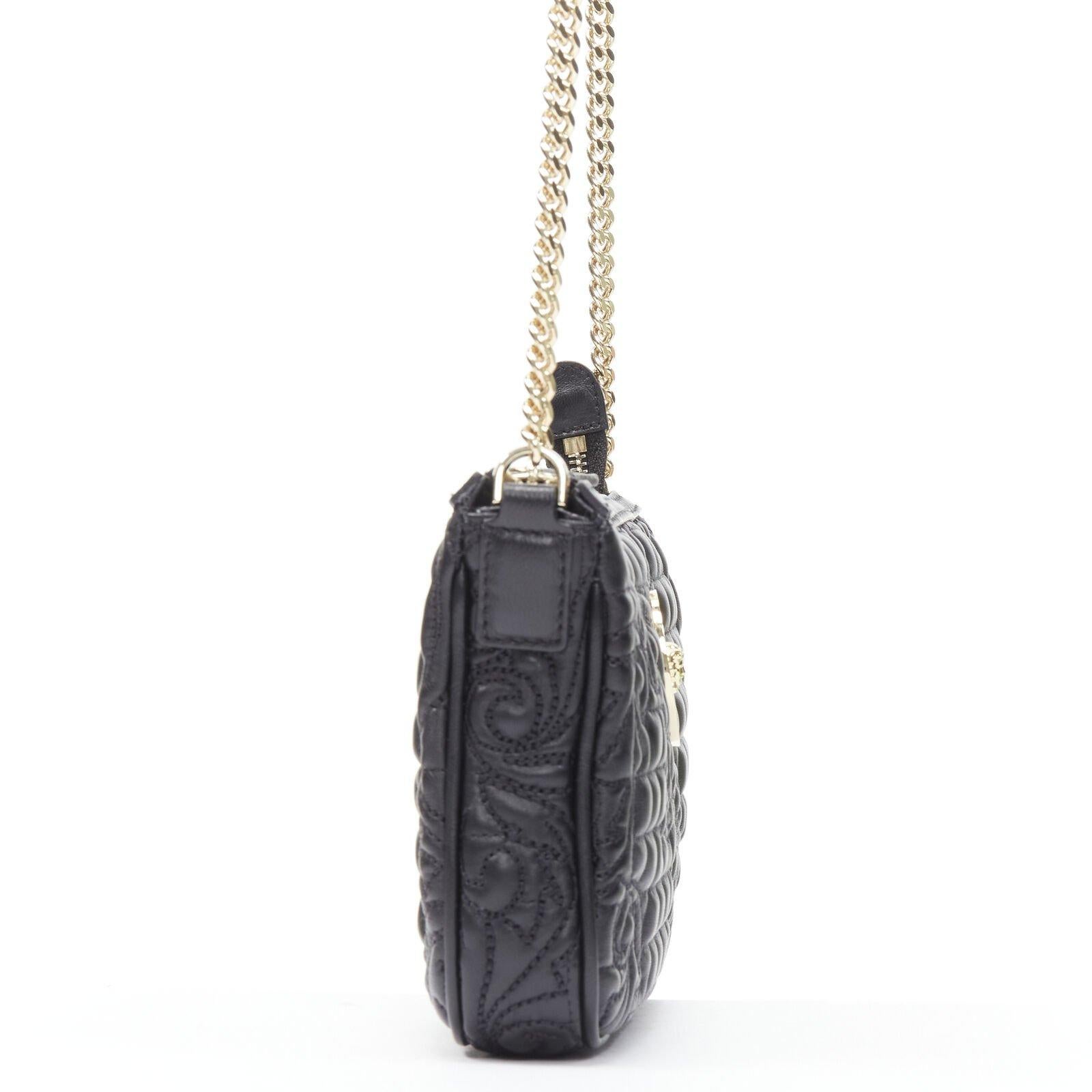 Women's VERSACE Vanitas quilted black baroque gold Medusa metal chain crossbody bag For Sale