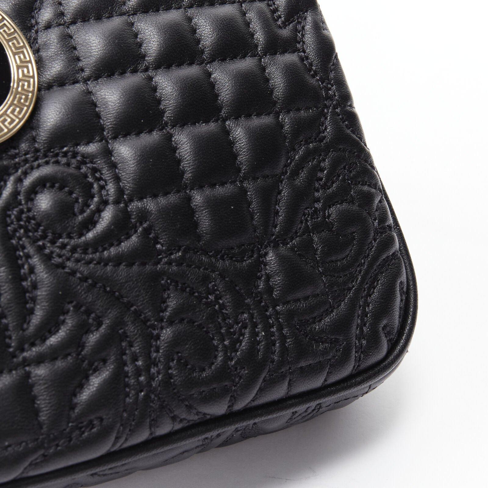 VERSACE Vanitas quilted black baroque gold Medusa metal chain crossbody bag For Sale 3