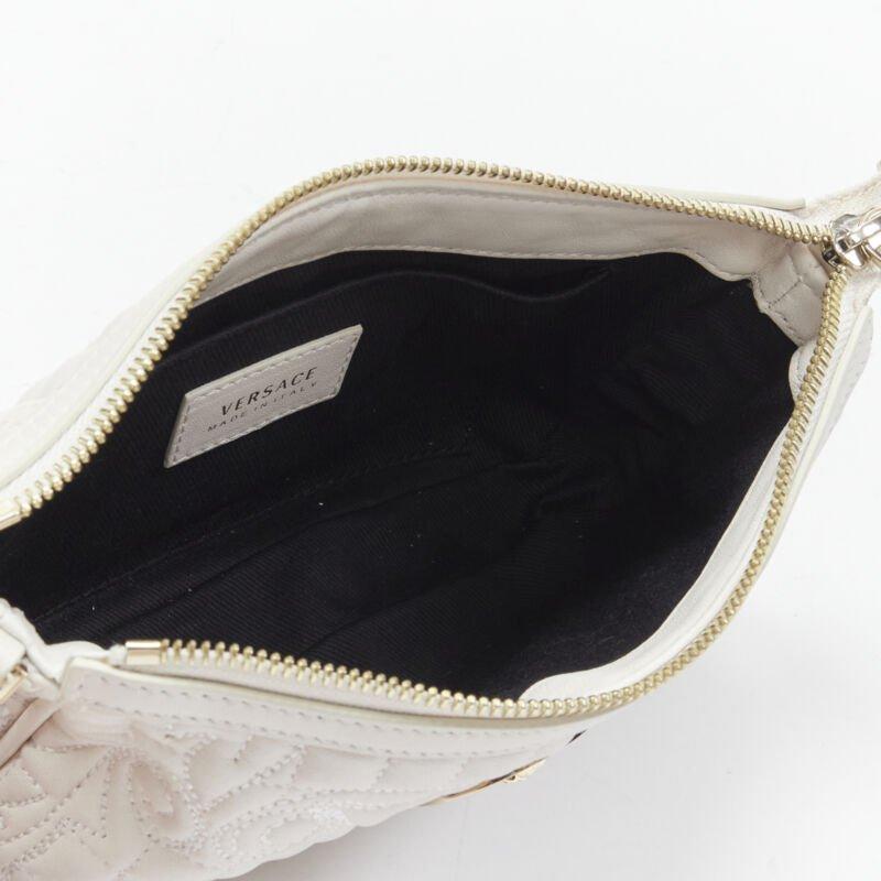 VERSACE Vanitas white baroque quilted gold Medusa metal chain crossbody bag For Sale 5
