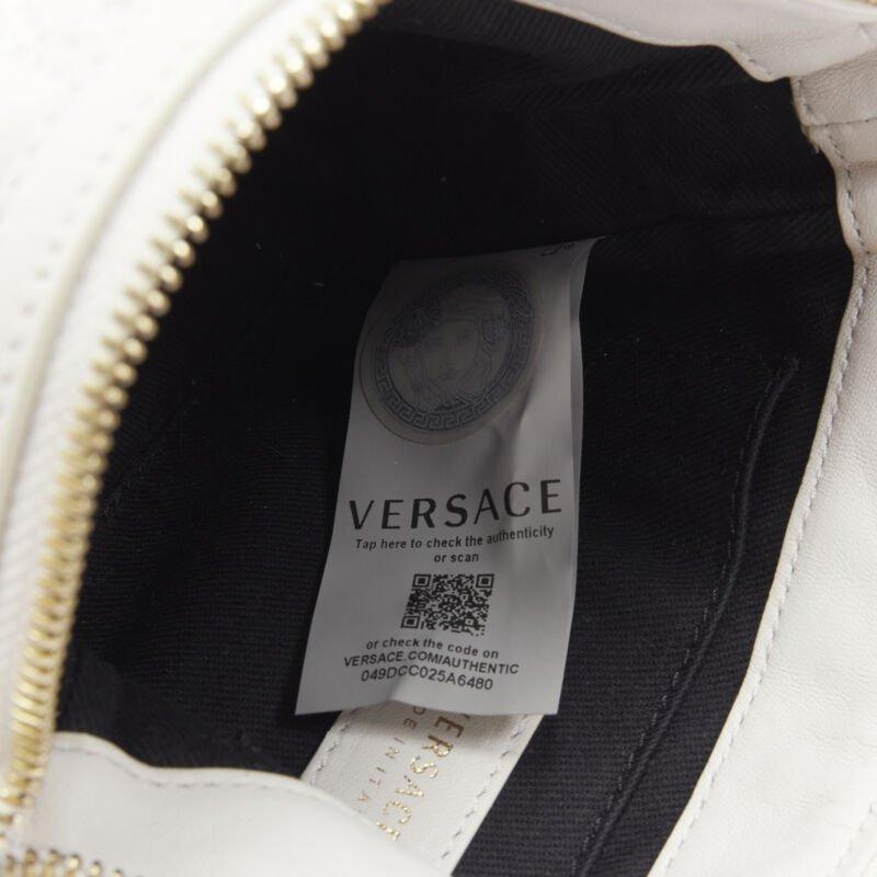 VERSACE Vanitas white baroque quilted gold Medusa metal chain crossbody bag For Sale 7
