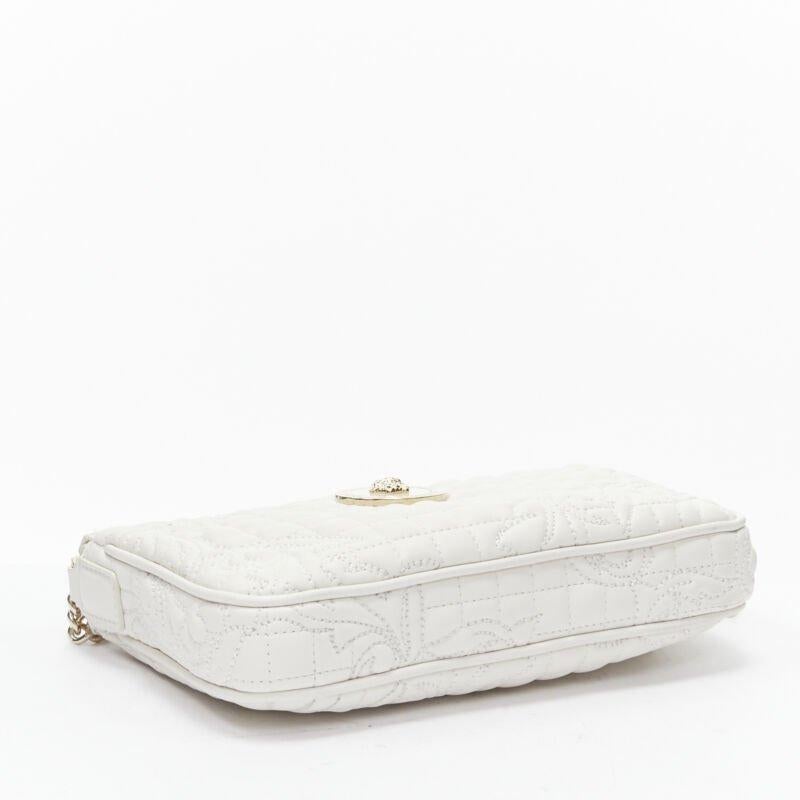 VERSACE Vanitas white baroque quilted gold Medusa metal chain crossbody bag For Sale 1