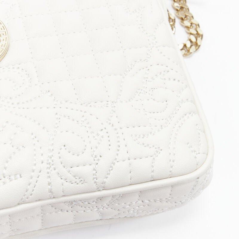 VERSACE Vanitas white baroque quilted gold Medusa metal chain crossbody bag For Sale 4