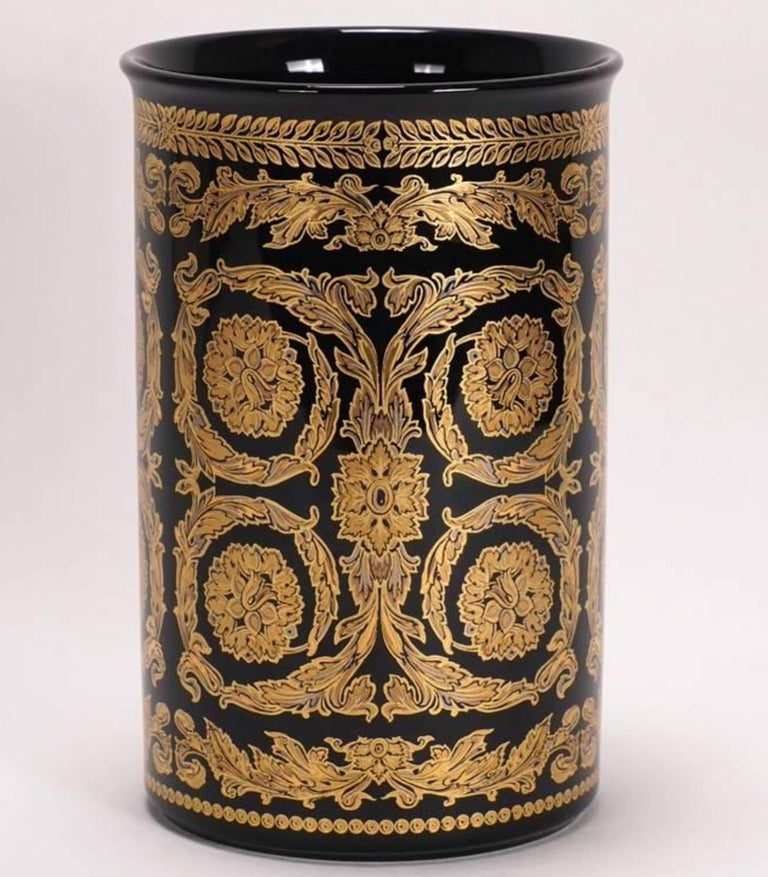 Versace Vase Rosenthal 20th century Gold Baroque Series For Sale at 1stDibs
