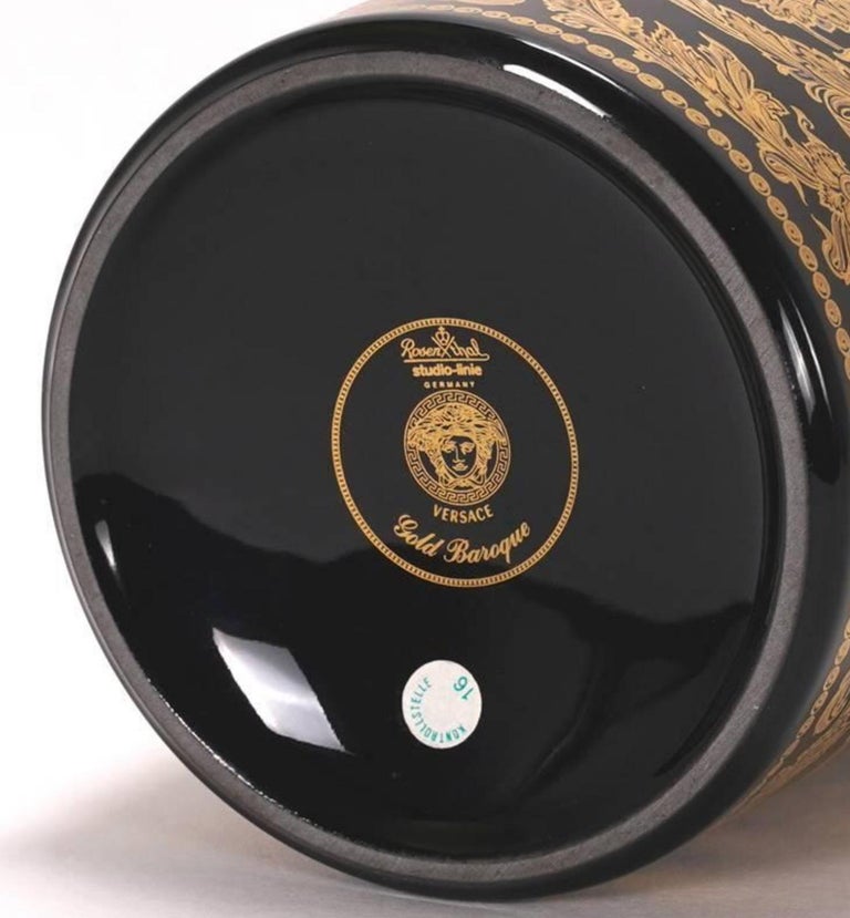 Versace Vase Rosenthal 20th century Gold Baroque Series For Sale at 1stDibs
