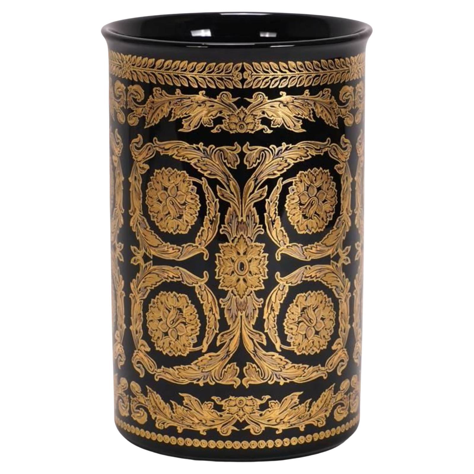 Versace Vase Rosenthal 20th Century Gold Baroque Series