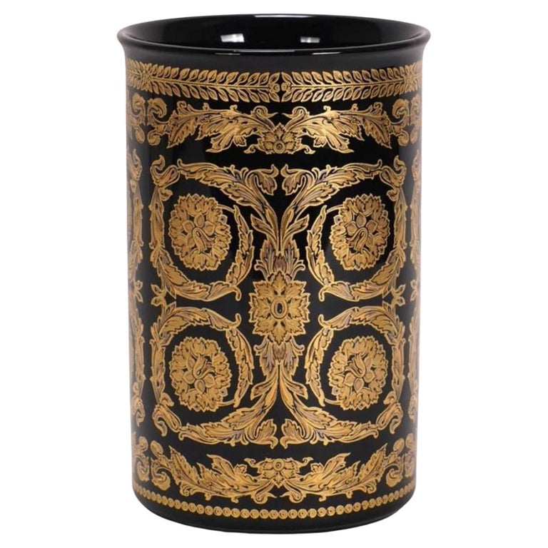 Versace Vase Rosenthal 20th century Gold Baroque Series For Sale at 1stDibs