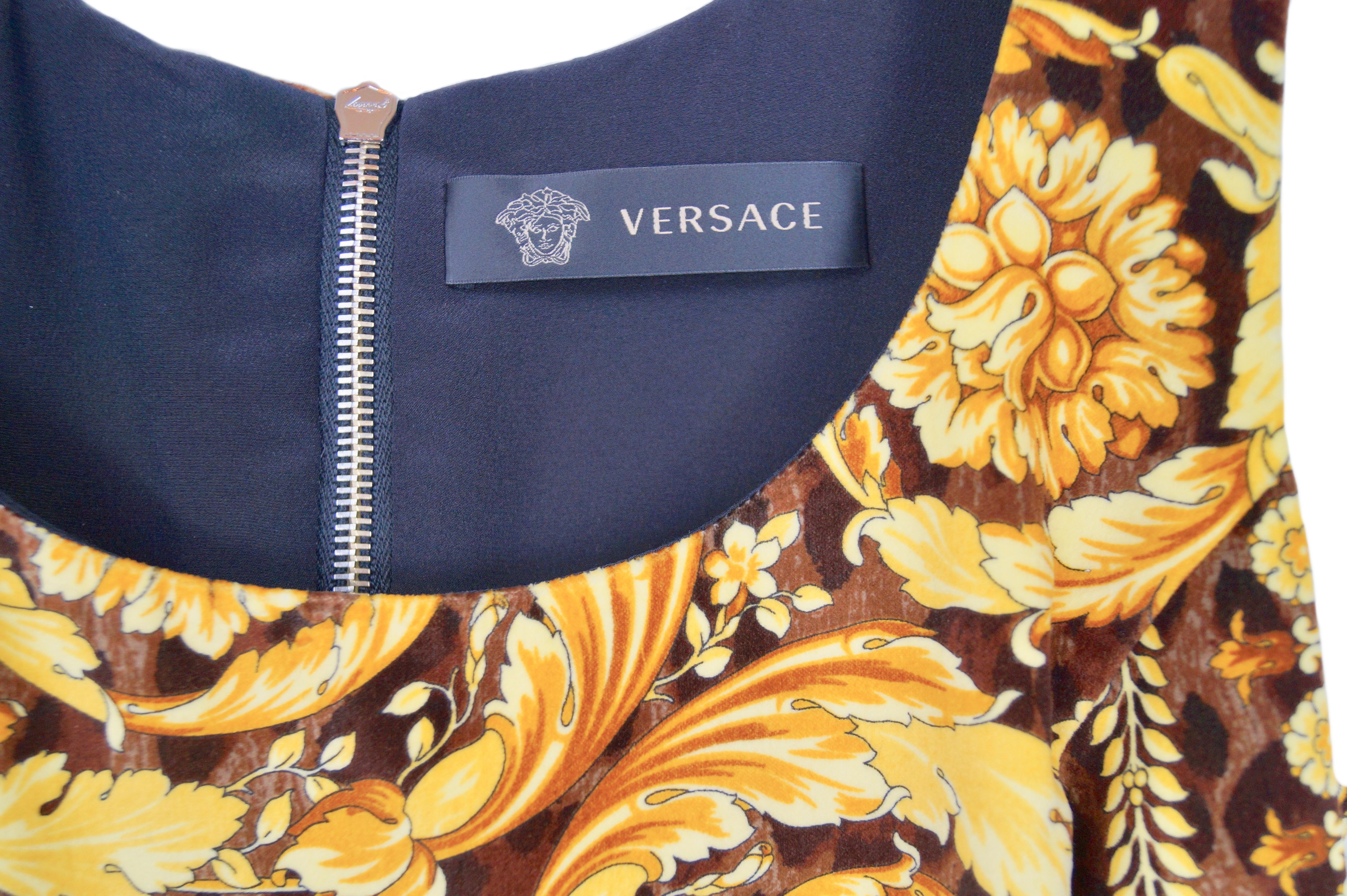 VERSACE velvet barocco dress and biker jacket pre fall 2011 For Sale 15