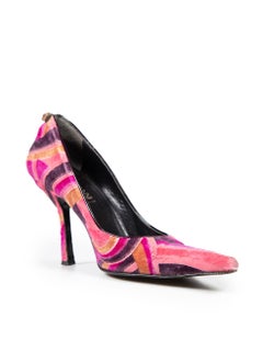 Versace Velvet Detail Pointed Toe Heels Size IT 36