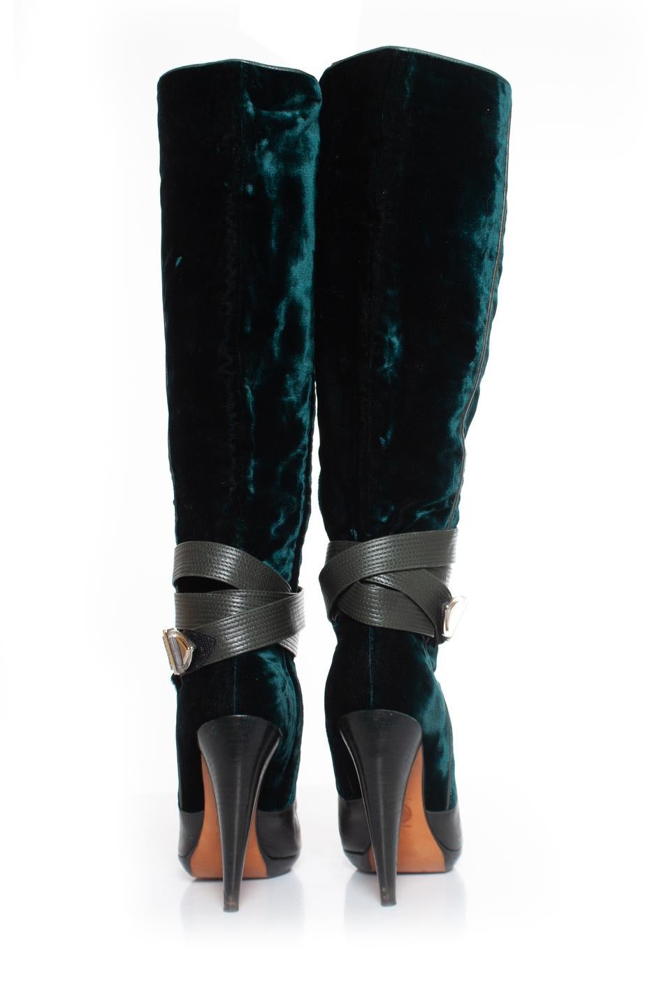 Versace, velvet strap boots For Sale 1