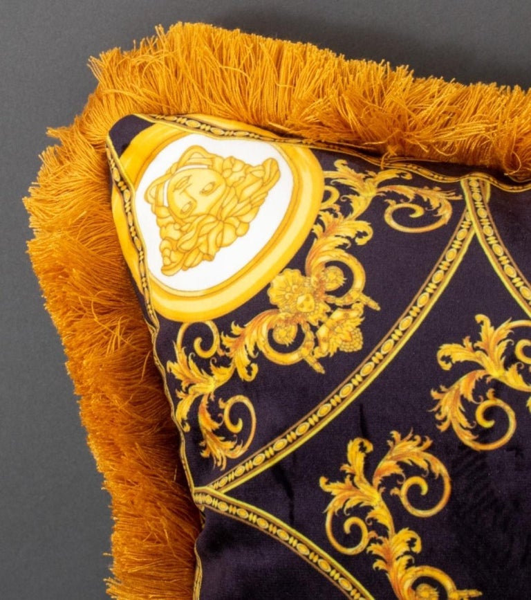 Versace Velvet Throw Pillow Vase For Sale at 1stDibs