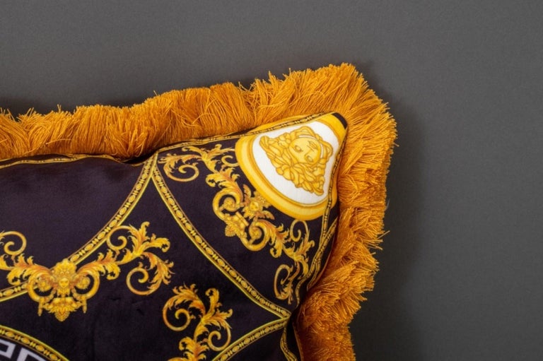 Versace Velvet Throw Pillow Vase For Sale at 1stDibs