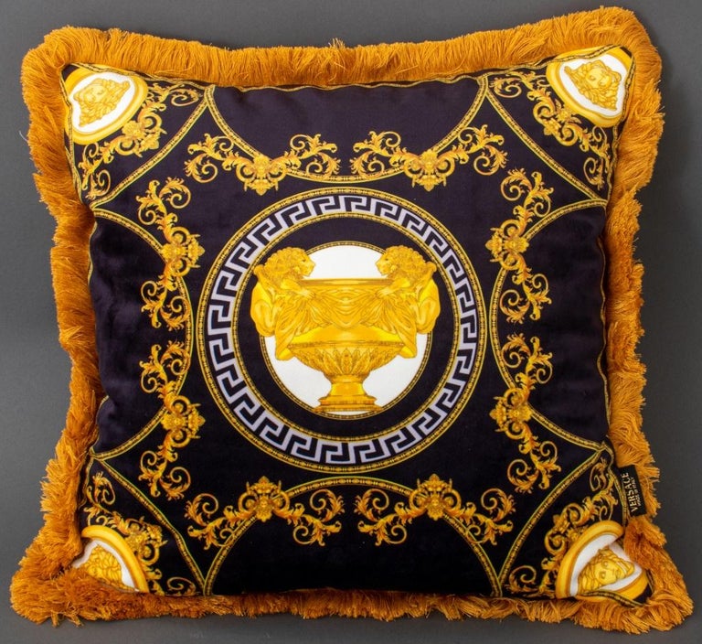 Versace Velvet Throw Pillow Vase For Sale at 1stDibs