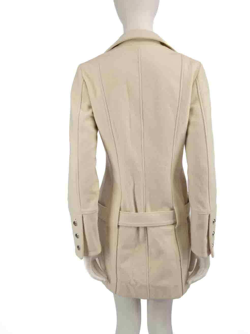 Versace Jeans Couture Manteau ceinturé en laine écrue Taille S Bon état - En vente à London, GB