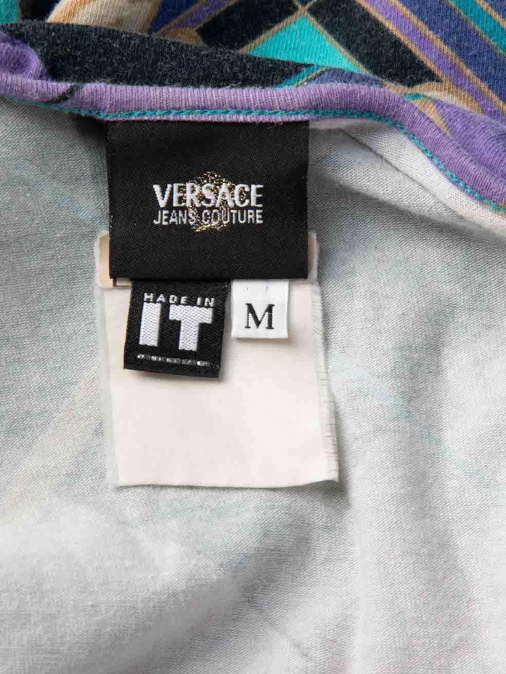 Versace Versace Jeans Couture Gedrucktes Muster Mid-Sleeve Top Größe M Damen im Angebot