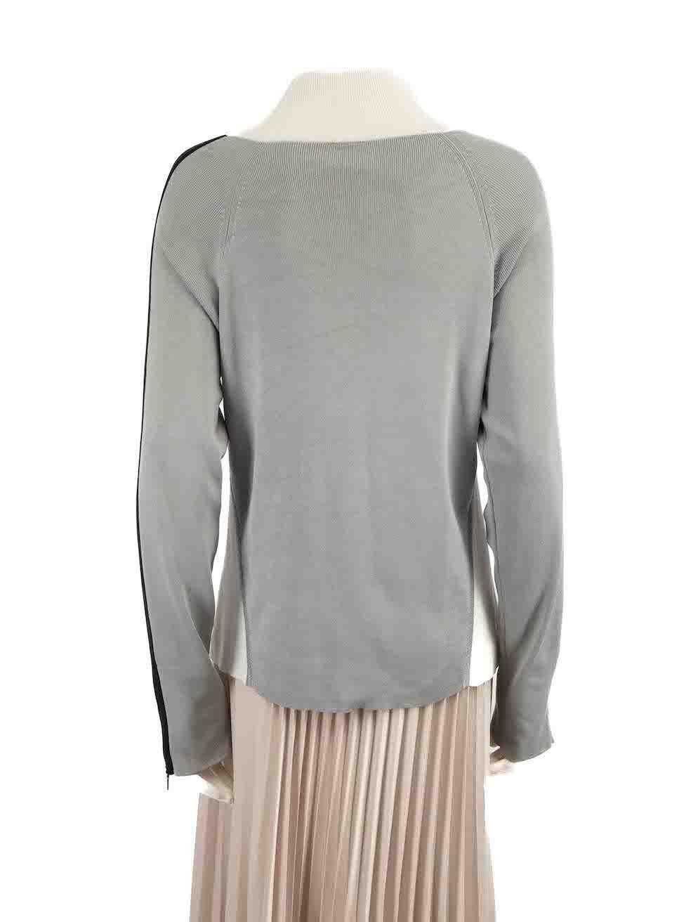 Versace Versace Jeans Couture Vintage Zipped Grey Knit Zipped Größe L (Grau) im Angebot
