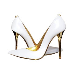 VERSACE VERSUS + Anthony Vaccarello White Leather Pumps  39 - 9