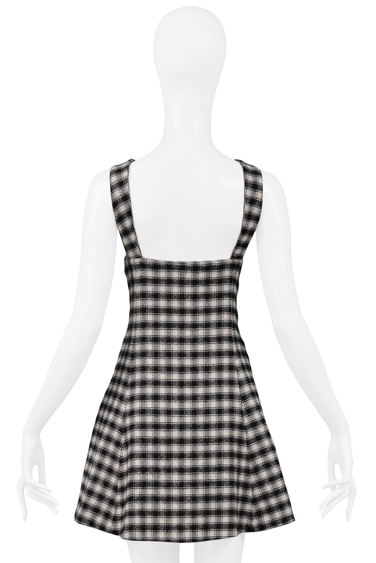 De las mujeres Versace Versus Vestido de Tirantes a Cuadros Blanco y Negro con Medallones Plateados en venta