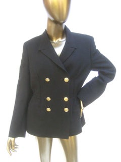 Versace Versus Black Wool Military Style Jacket Circa 1990s