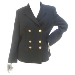 Versace Versus Schwarze Jacke aus Wolle im Militärstil Circa 1990er