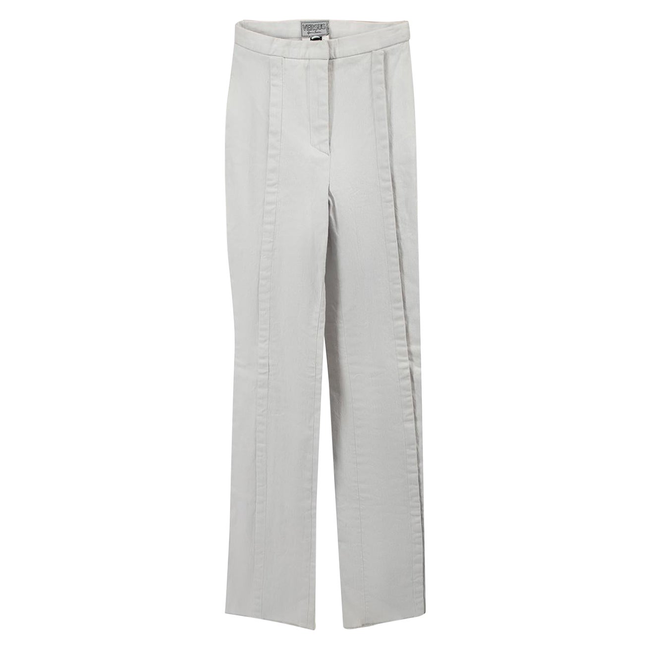 Pantalon droit Versace Versus gris, taille XS en vente