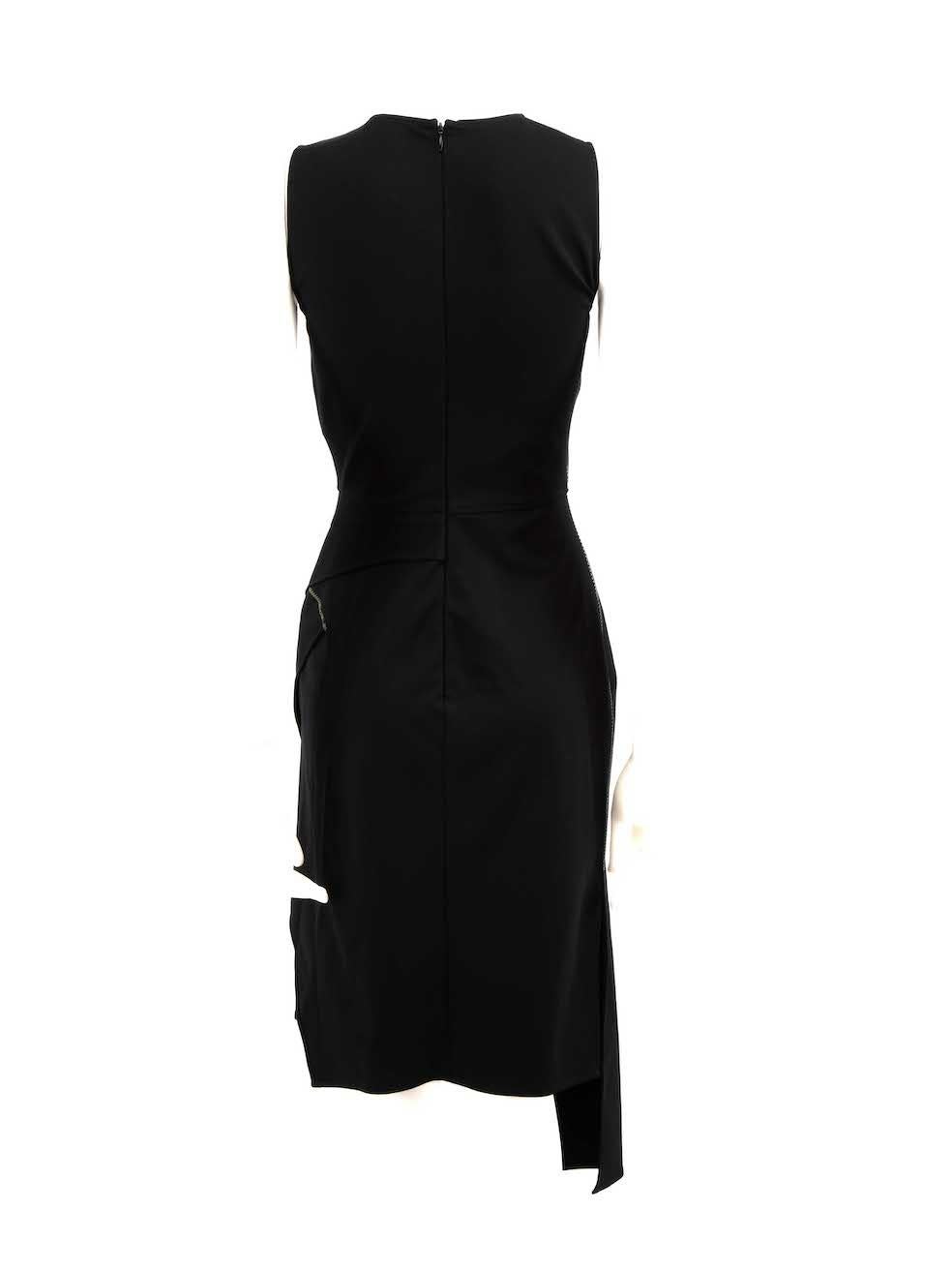 Versace Versus Versace Black Safety Pin Sleeveless Midi Dress Size S In Good Condition For Sale In London, GB