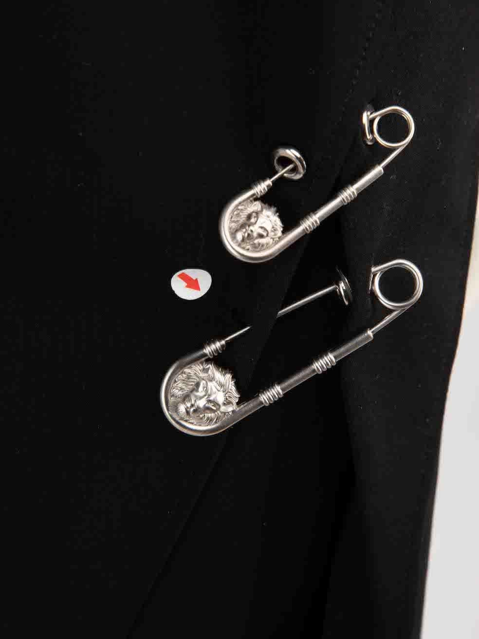 Women's Versace Versus Versace Black Safety Pin Sleeveless Midi Dress Size S For Sale