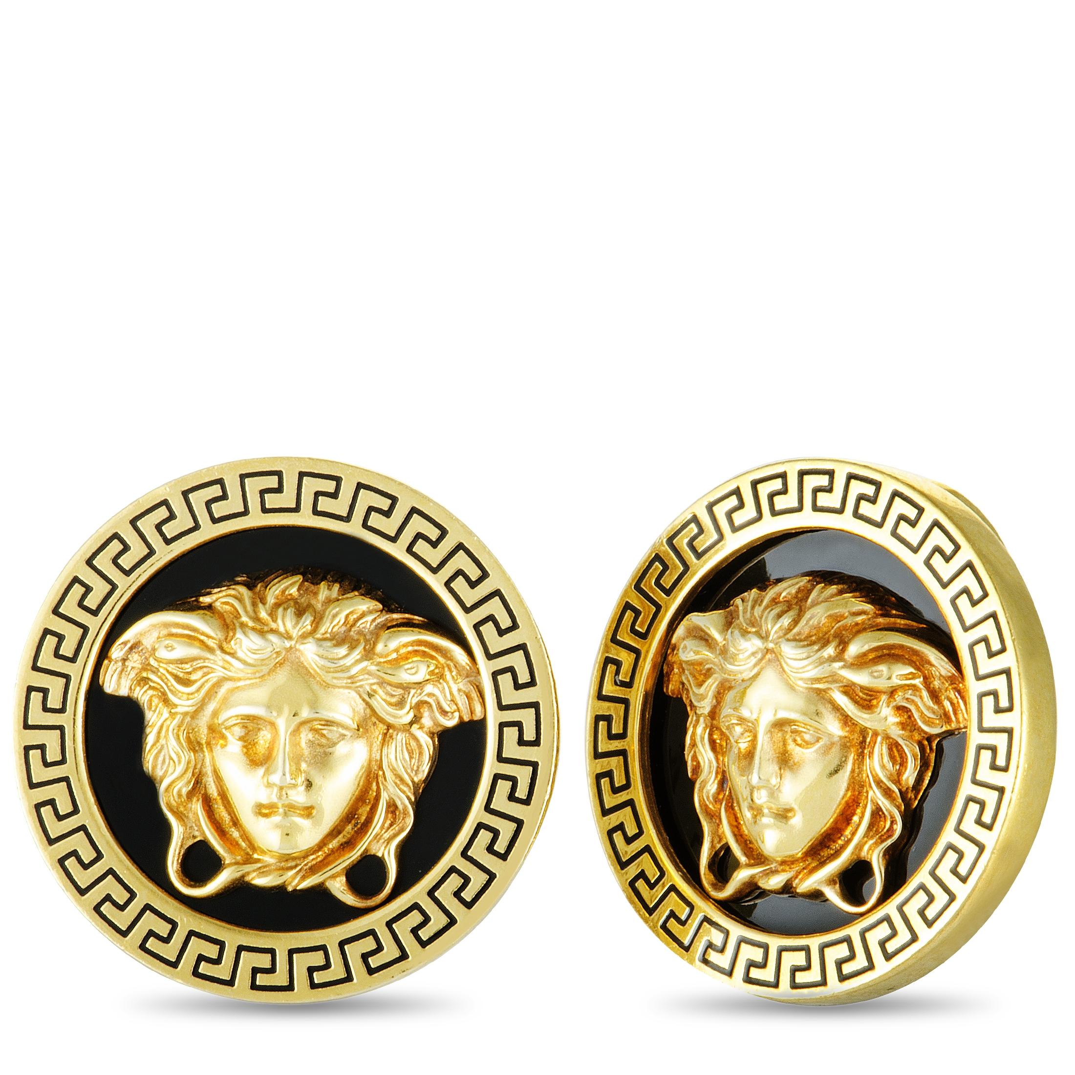 18k gold versace earrings