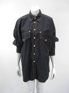 Versace Vintage 1990s Oversize Classic Black Western Button Down Shirt