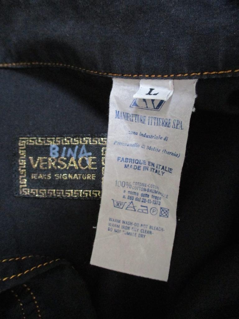 Versace Vintage 1990s Oversize Classic Black Western Button Down Shirt  2