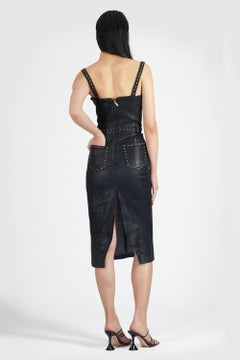 Versace Vintage 2000’s Denim Studded Midi Dress