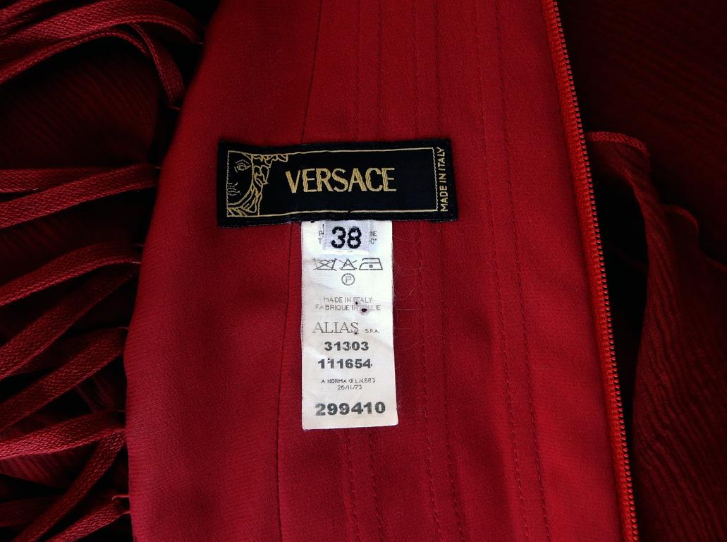 Versace Vintage 2003 Killer Red Corset Dress Gown 1