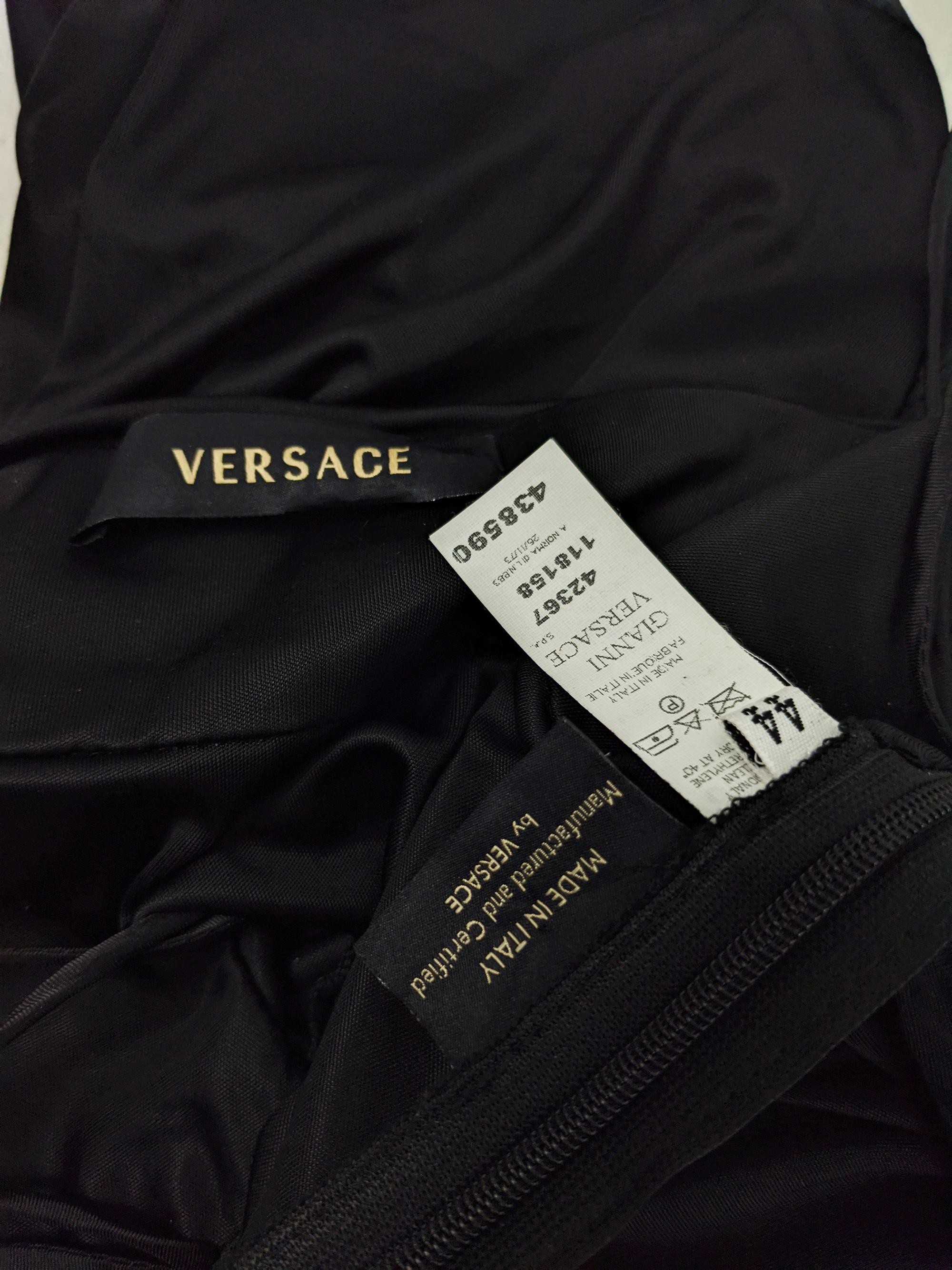 Versace Vintage Black Jersey Braided Beaded Party Top, Spring 2006 For Sale 3