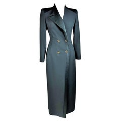 Versace Vintage Black Powder Grain Tuxedo Coat Circa 2000 Size 42