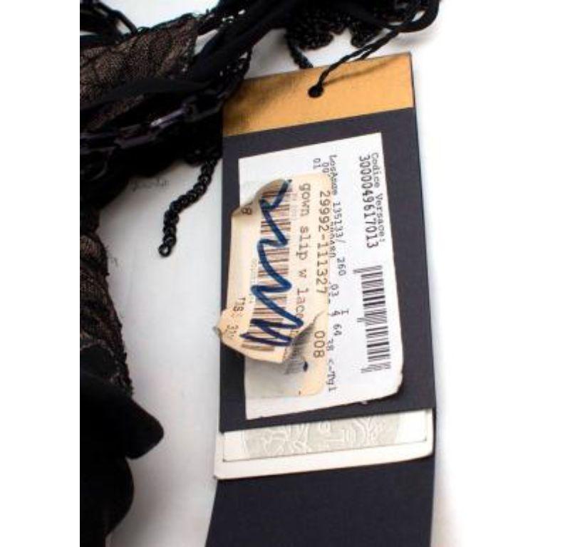 Women's Versace vintage black silk crepe & lace slip dress For Sale