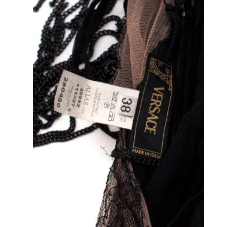 Versace vintage black silk crepe & lace slip dress For Sale 1
