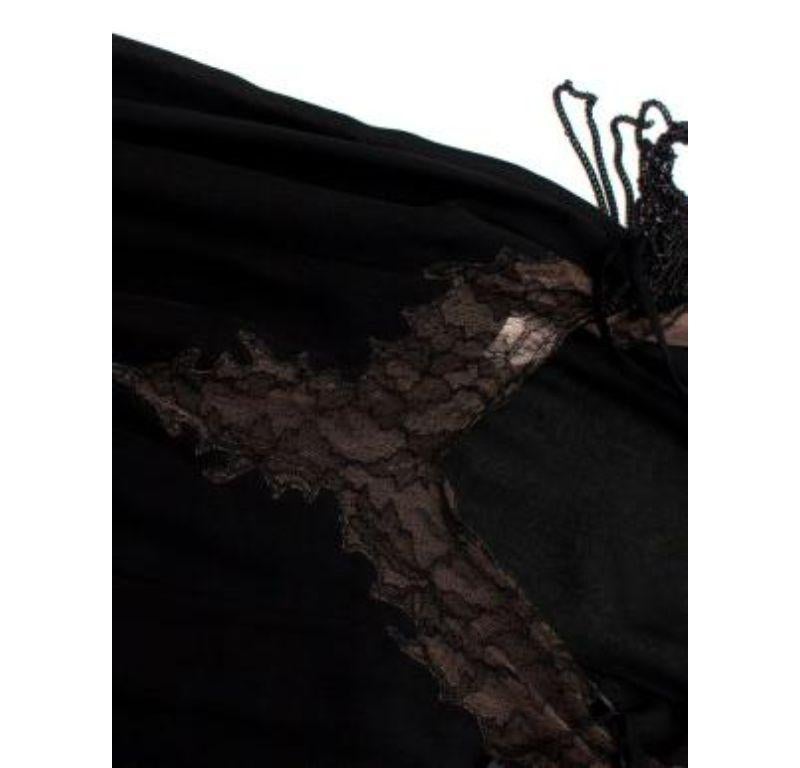 Versace vintage black silk crepe & lace slip dress For Sale 2